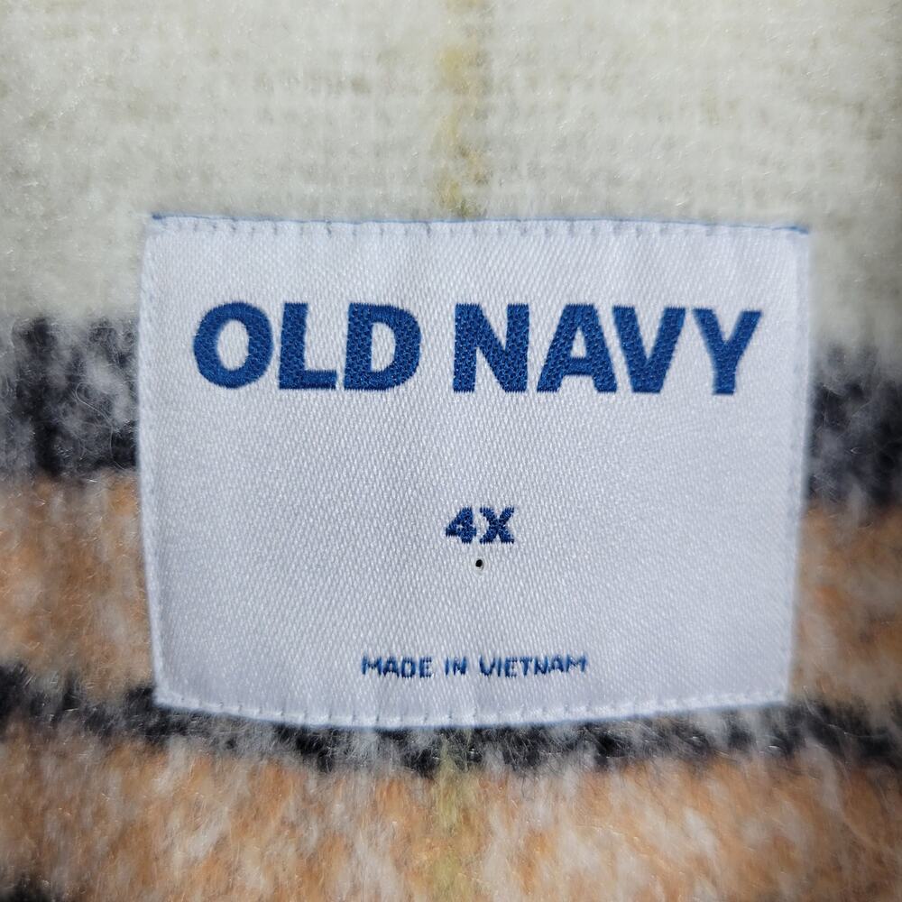 Old Navy Plaid & Tan Flannel Coat Size 4X 51926-1Clo4 - Picture 4 of 8